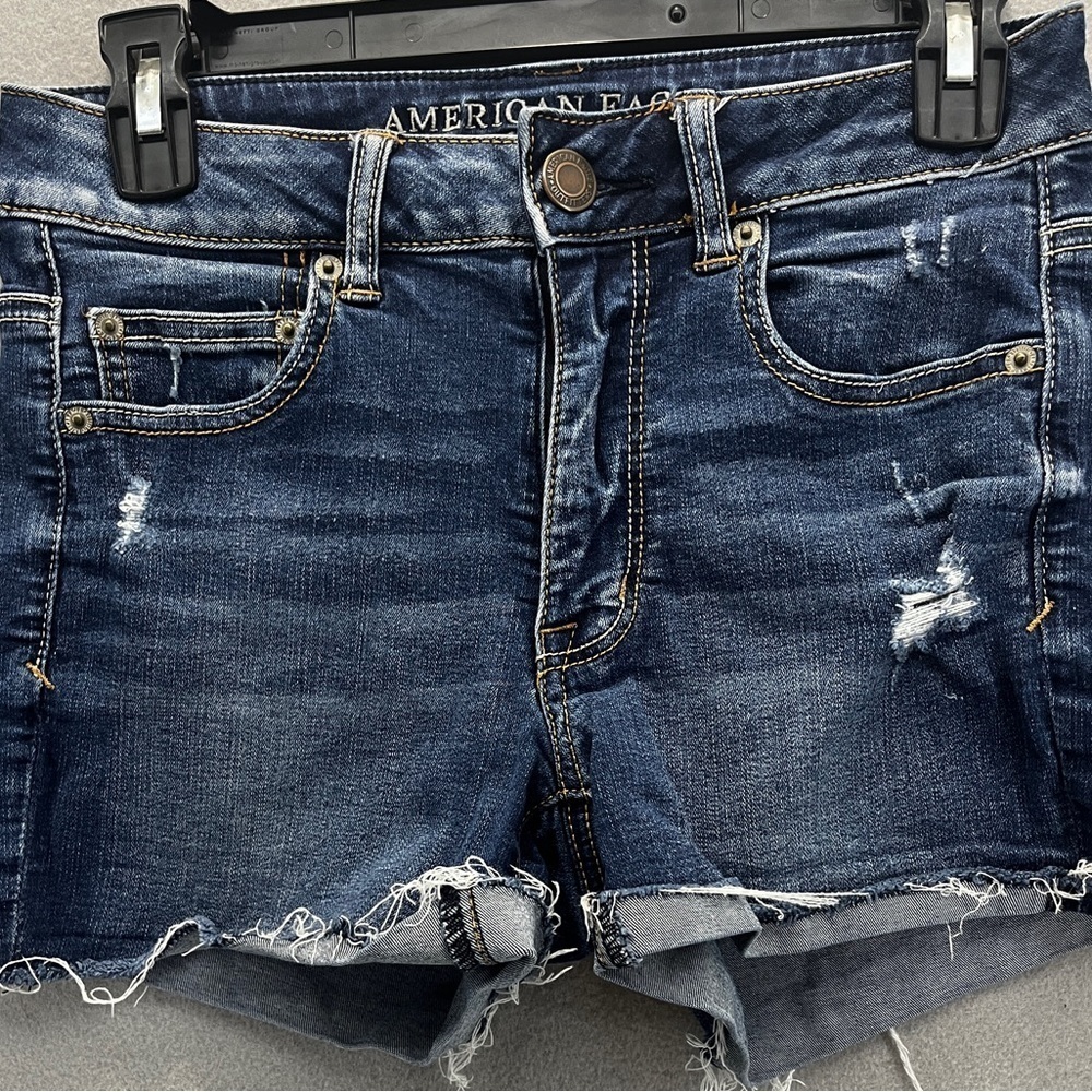 American Eagle Outfitters Hi-Rise Shortie Women's Blue Denim Shorts